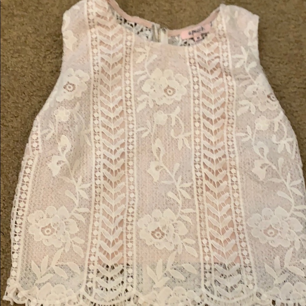 White lace crop top! Never worn